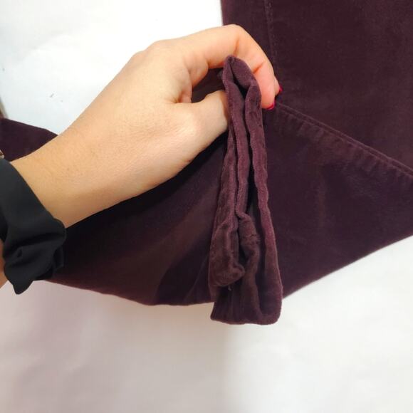 Universal Thread | Deep Wine Red Stretch Velour High Rise Skinny Pants - Picture 7 of 9